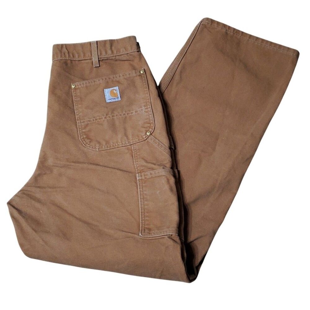 Carhartt Men's Sz 38x34 Loose-Fit Firm Duck Double-Front Utility Work Pants
